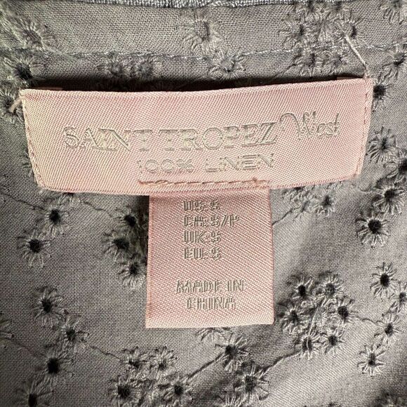 Saint Tropez West 100% Linen Jacket, Gray Drawstring, Sz Small, Excellent 2/$50 - Picture 12 of 15
